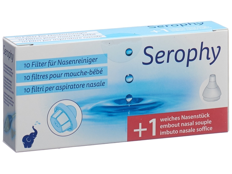 SEROPHY filtri aspiratore nasale 10 filtri & 1 imbuto nasale