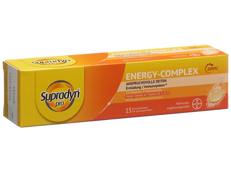 SUPRADYN Pro energy-complex 15 comprimés effervescents